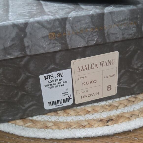 AZALEA WANG Chocolate Brown Nylon Tall Slouchy Knee High Stiletto Boots, NIB - Picture 6 of 7